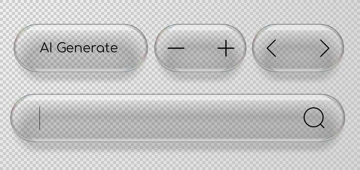 Transparent buttons for AI interface design vector