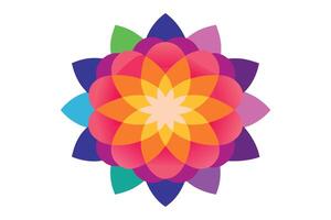 Vibrant Mandala Flower Design Serene Colorful Abstract Art for Peaceful Mood - Professional digital artwork with vibrant colors and detailed composition vector