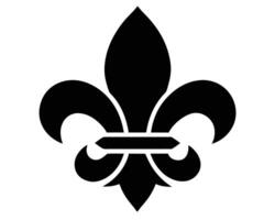 Elegant Black Fleur-de-lis Symbol A Stunning Graphic Design on White Background - Professional digital artwork with vibrant colors and detailed composition vector