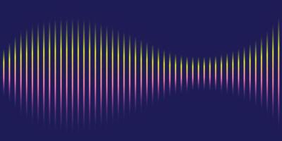 Abstract Colorful Sound Wave Pattern, Vibrant Gradient Lines Flowing Across Dark Blue Background, Serene and Peaceful Digital Art vector