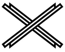 Striking Black and White Abstract Cross Design Bold, Geometric Lines Intersect on White Background, Creating a Modern and Minimalist Mood vector