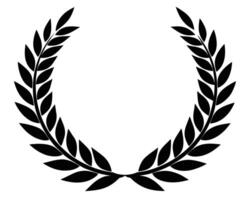 Elegant Black and White Laurel Wreath, Classic Symbol of Victory, Achievement, and Honor, Isolated on White Background vector
