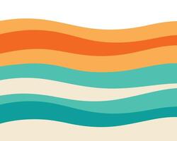 Serene Abstract Wave Background Calm, Colorful Horizontal Stripes in a Retro Style - Professional digital artwork with vibrant colors and detailed composition vector