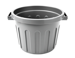 Gray Plastic Trash Can with Handles png