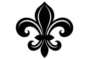Elegant Black Fleur-de-lis Design A Classic, Ornate Symbol of Royalty and Heritage, Isolated on White Background vector