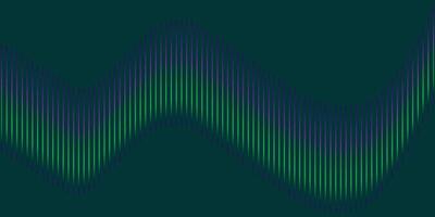 Serene Green and Purple Light Waves Flowing Across a Dark Teal Background, Creating a Calming and Ethereal Digital Art Design vector