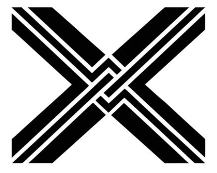 Striking Black and White Geometric X Symbol Abstract Interlocking Lines Design for Modern Minimalist Art and Branding vector