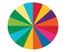 Vibrant Circular Color Palette A Joyful Array of Sixteen Hues in a Sunny, Cheerful Design vector