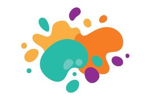 Joyful Abstract Colorful Paint Splashes Exploding on White Background, Energetic and Playful Design - Professional digital artwork with vibrant colors and detailed composition vector