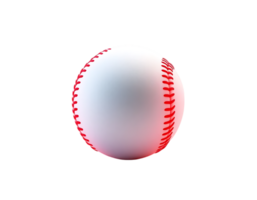 A photorealistic 3D render of a baseball against a transparent backdrop png