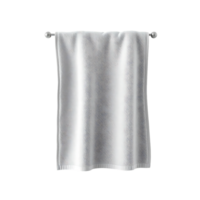White fluffy towel hanging on a silver bar png
