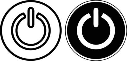 Two power symbols one outlined and one solid black inside a circle. vector