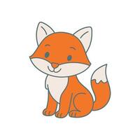 Cute cartoon Fox coloring book illustration design templates simple and modern vector
