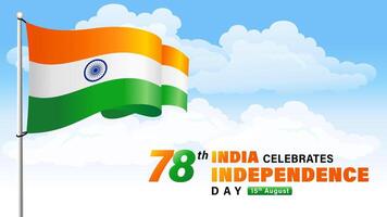 78th anniversary of India, Independence Day celebration, holiday banner vector