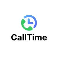 Phone Call Open Time Logo vector