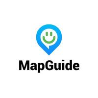 Smile Face Chat Message Location Logo vector