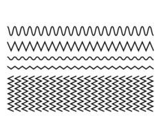 set of abstract zigzag lines. zig zag wavy lines vector