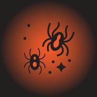 spider icon on black background vector
