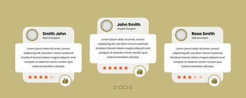 Customer feedback or client review card elements for interface design vector