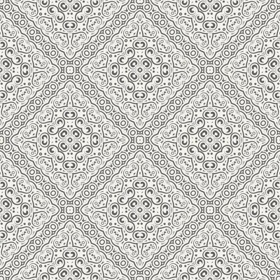 Ornamental Seamless Pattern with Decorative Floral and Geometric Elements