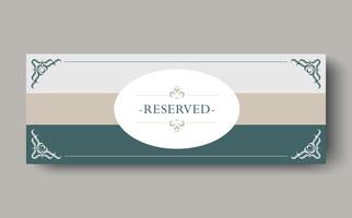 Reserved sign for events and gatherings vector