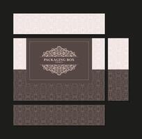 Elegant brown and pink packaging box design vector