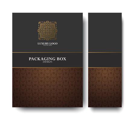 Luxury Packaging Box with Abstract Logo and Geometric Pattern for Branding.