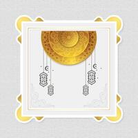 Elegant Golden Islamic Ornament with Lanterns vector