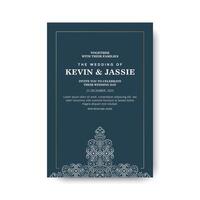 Elegant retro wedding invitation card template design. vector