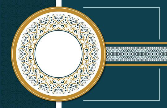 Damask border pattern background vector