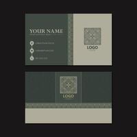 Geometric Pattern Business Card Design with Corporate Identity Layout vector