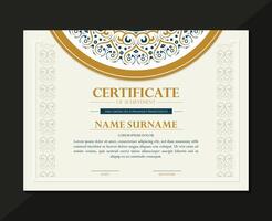 Elegant Ornamental Certificate of Achievement Template for Formal Recognition. vector