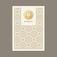 Elegant Golden Initial Letter A Ornate Frame with Floral Pattern Decoration vector