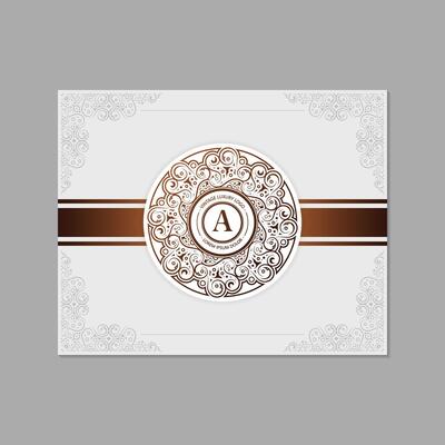 Elegant Decorative Letter A Logo with Luxury Vintage Ornament Frame