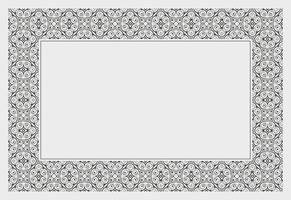 Black and White Ornament Frame Design with Detailed Pattern vector