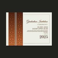 Elegant Decorative Graduation Invitation Design with Floral Pattern and Calligraphy vector