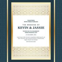 luxury wedding invitation card template design vector