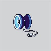 Pixel art Yoyo Kids Toy Equipment icon Illustration for game design vector