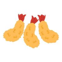Prawn Tempura, Shrimp tempura. Japanese food vector