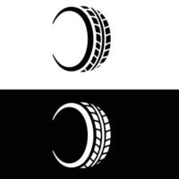 A tire logo with a c and a moon vector