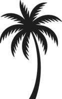 Curved Tropical Palm Tree Silhouette Design vector