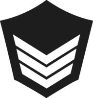 Layered Shield Silhouette - Bold Military Rank Badge Illustration vector