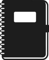 Spiral Notebook Silhouette with Label and Strap Clip vector
