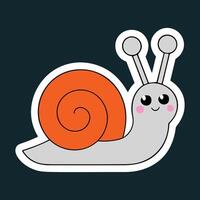 Cute Snail Illustration - Smiling Cartoon Animal with Spiral Shell vector