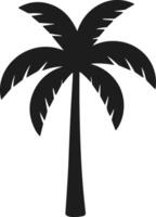 Palm Tree Silhouette Illustration - Tropical Island Beach Icon Design vector