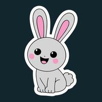Cute Cartoon Bunny - Adorable Smiling Rabbit Illustration for Kids Designs vector