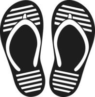 Flip-Flop Sandals Silhouette - Summer Beach Footwear Design vector