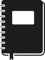 Silhouette of Spiral Notebook with Label and Bookmark Ribbon vector