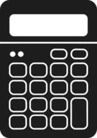 Classic Calculator Silhouette - Bold Black Math Tool Illustration vector