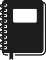 Silhouette of Spiral Bound Notebook with Label and Ribbon vector